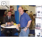 Rückblick auf die NORDAUTO 2004 Ottmar Lenger, Verkaufsleiter Werkstatteinrichtungen bei PV Autoteile, zu Besuch bei Marko Olivotto von Ravaglioli.  