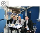 Automechanika 2006 in Frankfurt/Main Wiedersehen mit Freunden. Enzo Sacchi HPA, Marijan Kajzba und Uros Stolec von ASO CELJE d.o.o. aus Celje in Slovenien.  