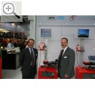 Automechanika 2006 in Frankfurt/Main Sind mit den momentanen Markterfolgen sehr zufrieden. Enrico Breggia (li.) Geschftsfhrer und Dirk Oettmeier Verkaufsleiter TECNO GmbH.  