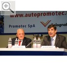 autopromotec 2007 Bologna Renzo Servadei (re.) Managing Director der Promotec S.p.a. und Giogio Cometti Prsident des AICA sind mit der Entwicklung der autopromotec mehr als zufrieden.  