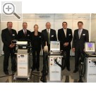 IAA Internationale Automobilausstellung 2007 Alle zusammen. Export, Geschftsleitung und Marketing von Elektron-Bremen. Frank Kirmis, Matthias J. Larisch, Constantin Carsten, Bjrn Claussen, Wolfgang Paltinat (v.l.n.r.).  