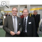 Automechanika 2008 Unterwegs in Halle 8.0 und jetzt in einem Team bei WWZ Zentgraf. Ulrich Krause (li.) und Martin Zentgraf. Maha 