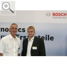 Wessels + Müller Werkstattmesse 2009 Christian Hndel (re.) Leiter des Bereiches Werkstatteinrichtung bei Wessels + Mller und Udo Hilger von BOSCH waren mit dem Messeverlauf sehr zufrieden,  