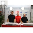 Automechanika 2010 Haben eine anstrengende und erfolgreiche Woche hinter sich - die Schweiprofis von FAN Austria. Thomas Voigt, Helmut Wirth und Franz Mollner.  