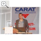 Impressionen von der CARAT Leistungsmesse 2011 Im Fachforum wurde zahlreiche Fachvortrge gehalten - unter anderem von Marcel Wendland von AVL DiTest zum Thema Diagnosetechnik um Forum   