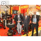 Impressionen von der REIFEN Essen 2016. Teil 2. Auf der REIFEN Essen 2016: durften sich ber den Innovation Avard  fr die CORGHI UNIFORMITY freuen - Mauro Bergamini Tyre Changers Product Manager CORGHI, Nazzareno Cingolani Sales Director CORGHI und Jens-Peter Mayer, Geschftsfhrer  