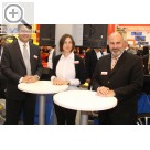 Impressionen von der REIFEN Essen 2016. Teil 3. Snap-on Equipment Pressemeeting auf der REIFEN 2016: Richard G. Kobor, President Snap-on Equipment, Serena Franchi, Marketing Manager Europe und Jon M. LaRue Marketing Director Worldwide (v.r.n.l.) Snap-on Equipment 