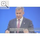 Impressionen von der Automechanika 2016. Rustam Minnikhanov, President der Republik Tatarstan, berbrachte beste Gre aus Russland nach Deutschland und wies auf die erfolgreichen Joint Ventures zwischen deutschen Firmen und Firmen in Tatarstan hin.  