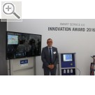 Impressionen von der Automechanika 2016. AVL DiTEST Prokurist Dipl. Ing. (FH) Ralf Kerssenfischer ist stolz und erfreut ber den Automechanika Innovation Award 2016.  