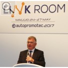 Autopromotec 2017 in Bologna. Marc Aguettaz, GiPA Italien, stellt anlässlich der Autopromotec Pressekonferenz 2017 seine aktuellen Marktbeobachtungen zum Fahrzeugbestand und zum Autofahrer in Europa und in  der Welt vor.  