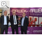 COLERtechnika 2017 in Münster. Norbert Pohlmann (mi.) zu Besuch am MAWEK Stand. Nikolaus Margowski (re.) und Stefan Brückner.  