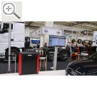 Automechanika Frankfurt 2018 HUNTER Bild- und Datenerfassung in der Annahme. Fahrwerk- und Reifenprofildaten werden automatisch über Kameras erfasst und zur Anzeige gebracht. Hunter 